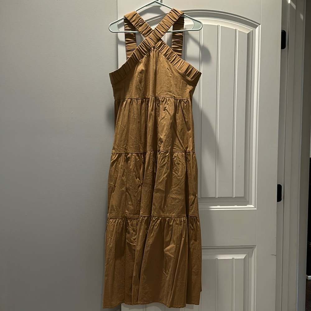 Bucket List size L maxi dress like new taupe